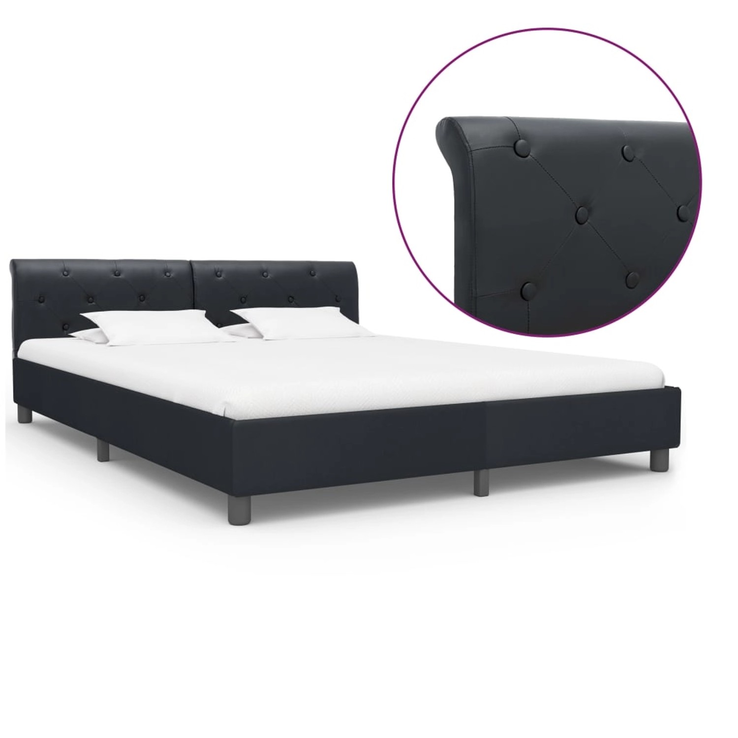 vidaXL Bettgestell Schwarz Kunstleder 180 x 200 cm 284881