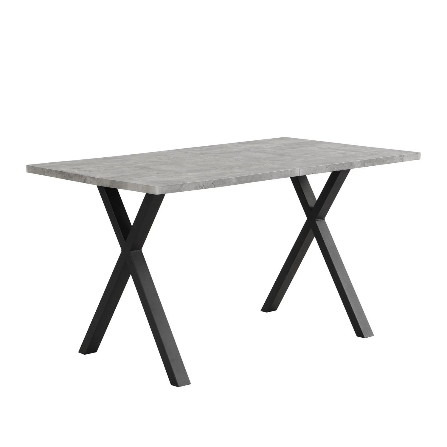 okwish Esstisch Rechteckiger Couchtisch aus Schmiedeeisen 140 × 80 cm Grau
