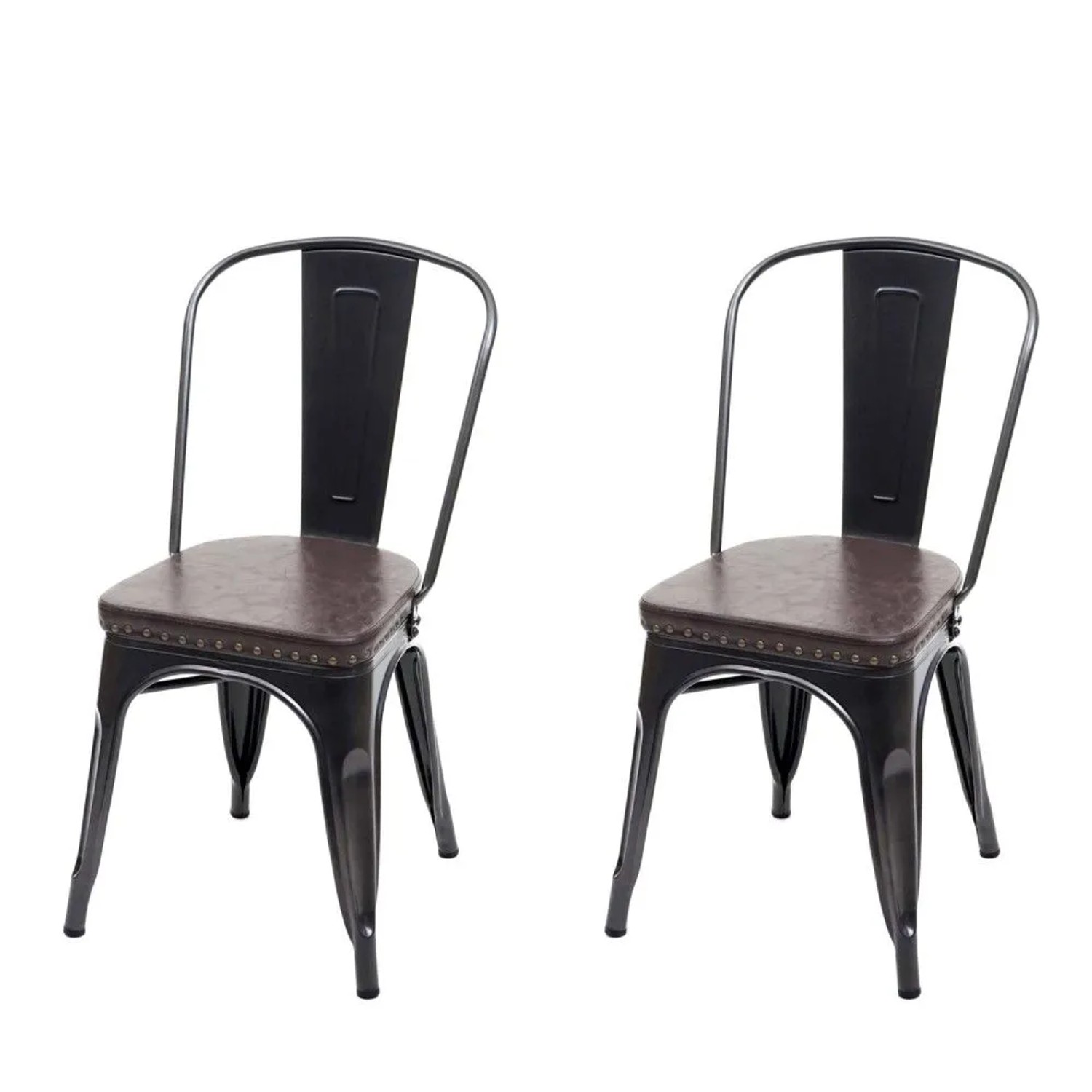 MCW Esszimmerstuhl H10e 2er-Set Schwarz-Braun