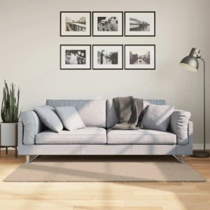 vidaXL Teppich HUARTE Kurzflor Weich und Waschbar Sandfarben 80x150 cm 375052