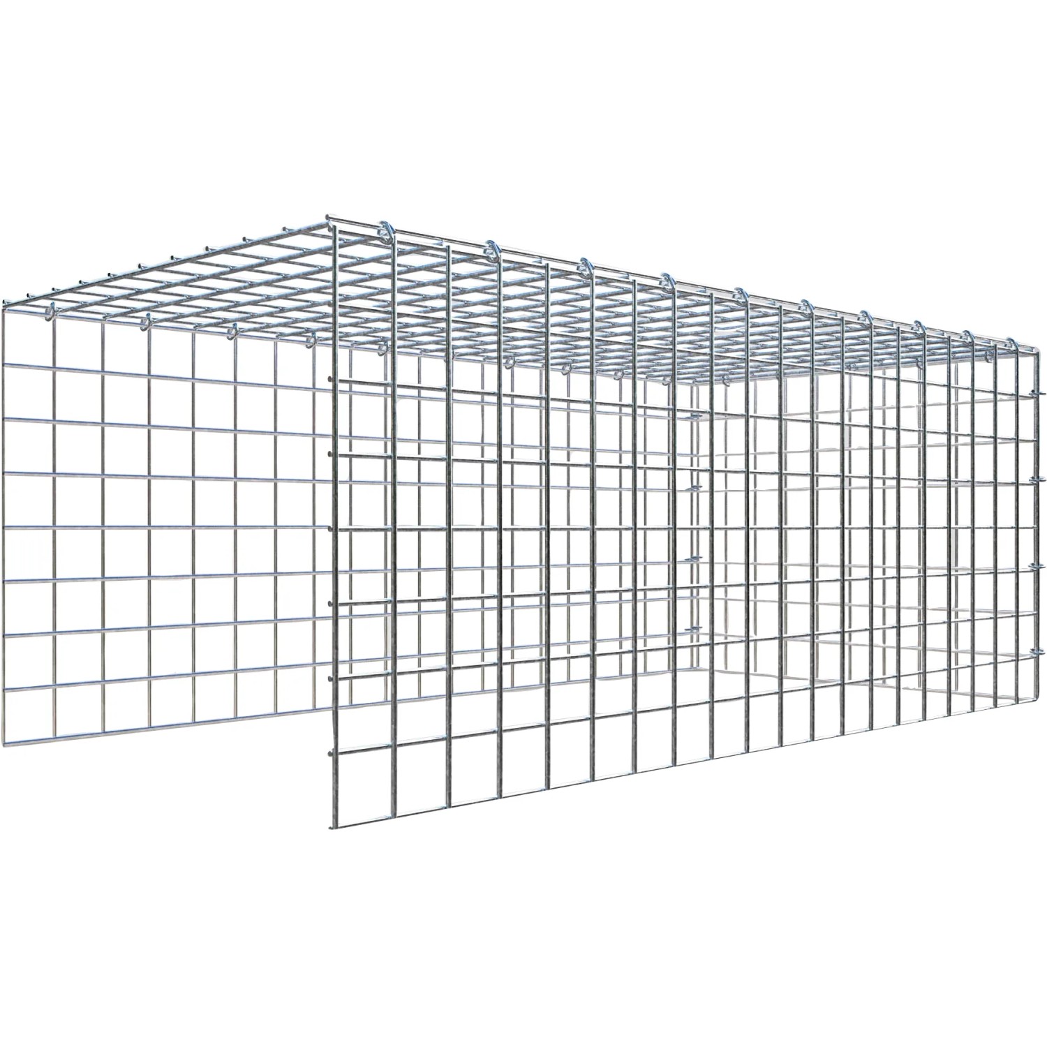 Gabiona C-Ring-Gabione-Anbaukorb Typ 4 40 x 100 x 50 cm Maschenw 5 x 5 cm