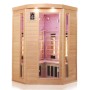 Dewello Infrarotkabine Lakefield 3 für 2 Personen aus Hemlock Tannenholz mit Glasfront.