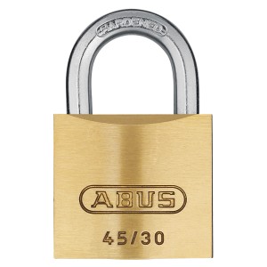 Abus Messing Vorhangschloss 45/30 Twins, 2er-Set. Robustes Möbelschloss mit Stahlbügel.