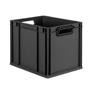 PROREGAL Eurobox Nextgen Color HxBxT 32x30x40cm 30 Liter Griffe Schwarz Offen Schwarz Eurobehälter Transportbox Transportbehälter