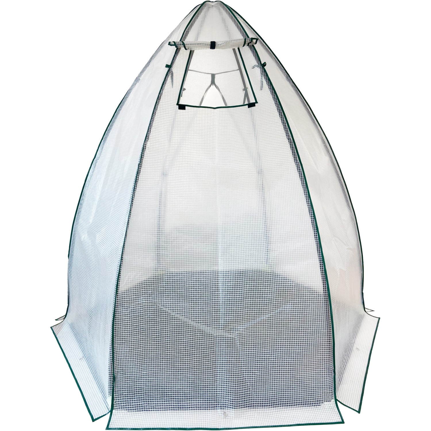 Westmann Überwinterungszelt Minze: Foliengewächshaus mit Stahlrahmen und Reißverschlusstür.