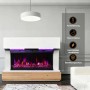 HOMAVO Elektrokamin mit Schrank, 36 Zoll, Heizstufen und Flammeneffekte für Wohnraumambiente.