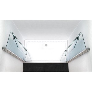 Glaszentrum Hagen Nischentür Hera, 160x195cm, 8mm Duschtür aus Klarglas, faltbar.