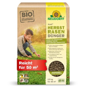 Neudorff Herbstrasendünger Azet 2,5kg: Rasendünger für einen widerstandsfähigen Rasen im Winter.