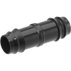 Schwarzer Geka Drip Rohrverbinder (Ø 16 mm) aus dem Micro-Drip-System.