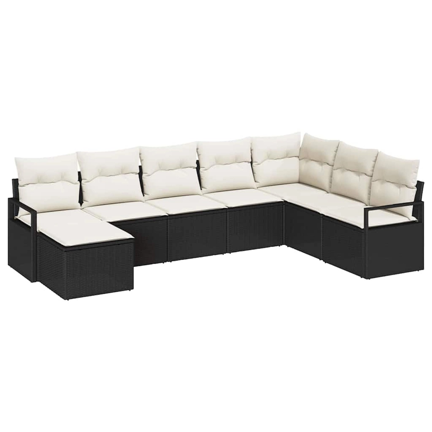 vidaXL Garten-Sofa-Set 8-Tlg Schwarz Poly Rattan 3346497 günstig online kaufen