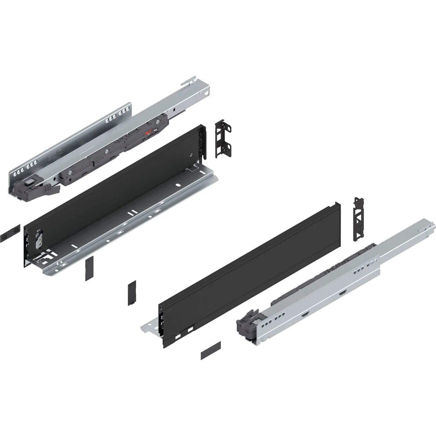 Blum Legrabox Pure Set Höhe N Tip-On Vollauszug 450 mm 40 kg Carbonschwarz 1 Paar