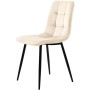 Merax Essgruppe 5-tlg mit 117cm Esstisch  4 Samtstühle Beige  Tischbeine Schwarz_10