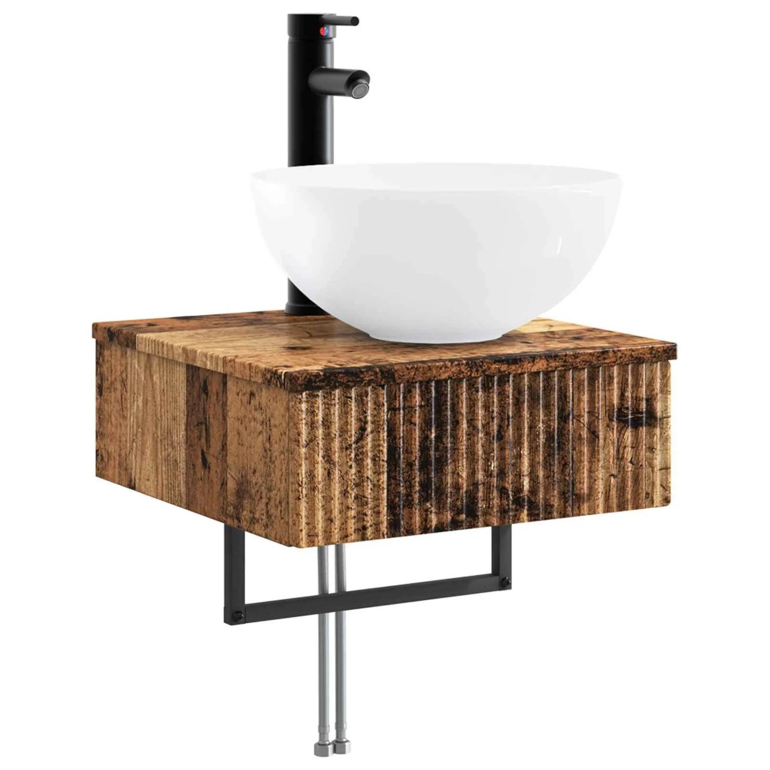 vidaXL Wandmontiertes Waschbecken Altholz 40 x 41 x 40,5 cm 890186