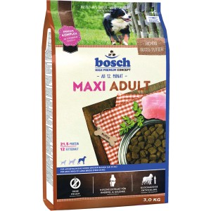 Bosch Adult Maxi 3kg Trockenfutter für große Hunde ab 12 Monaten.