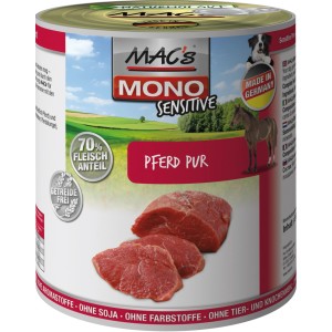 Mac's Hunde-Nassfutter Mono Sensitive Pferd Pur, getreidefrei mit hohem Fleischanteil.