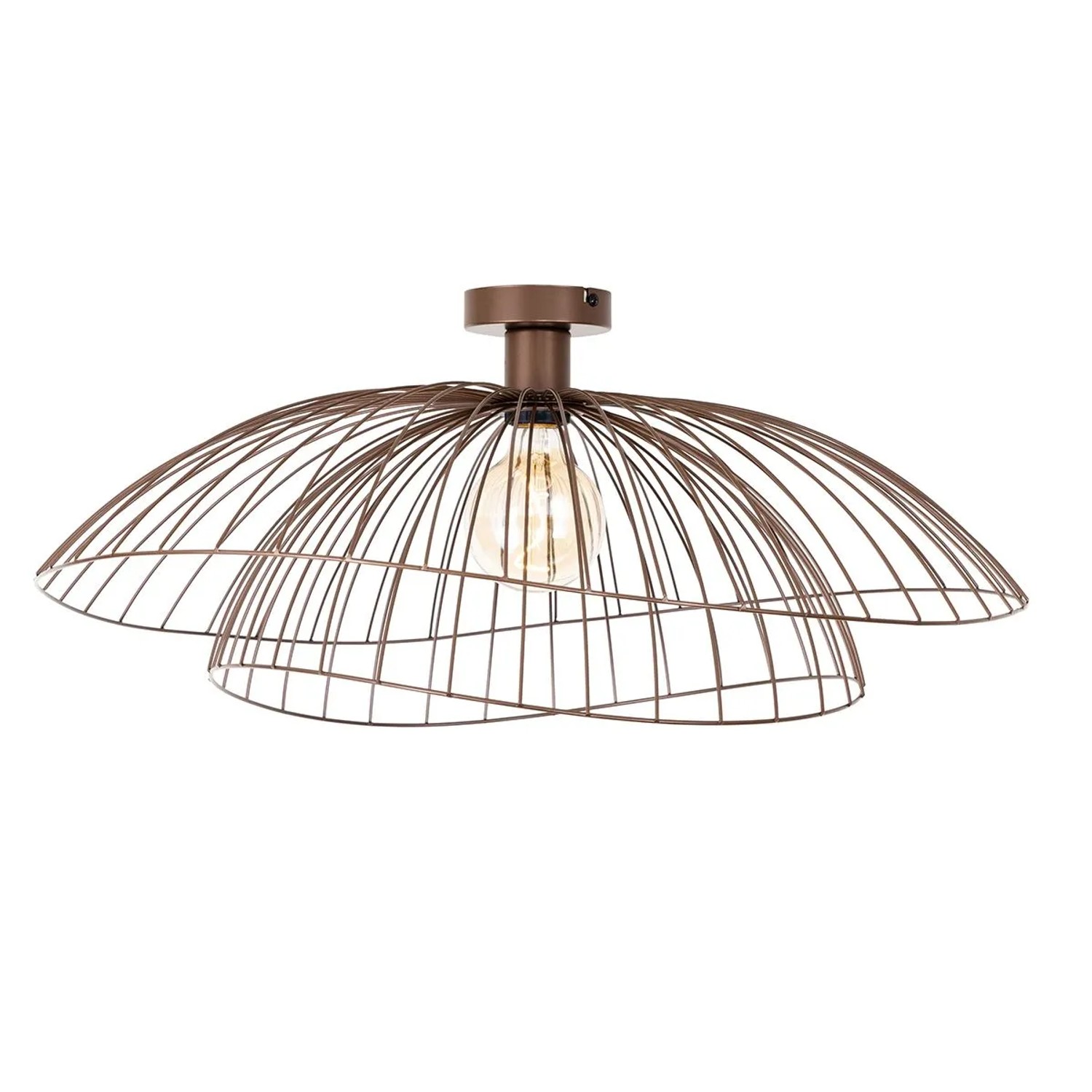 QAZQA Design Deckenleuchte Bronze mit Doppeltem Schirm 45cm Pua