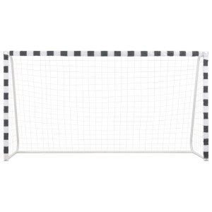 vidaXL Fußballtor 300x160x90 cm Metall Schwarz und Weiß 91953