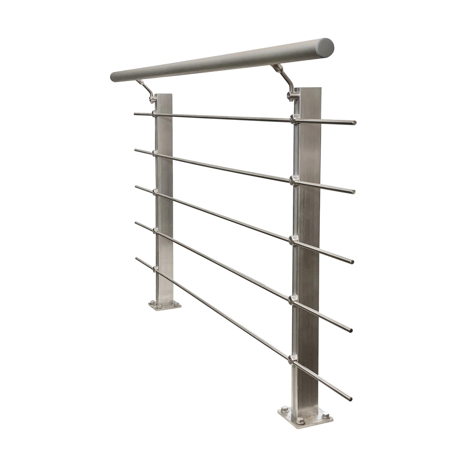 Treba Geländer-Set CB2 zur Bodenmontage, 150 cm, Aluminium eloxiert.