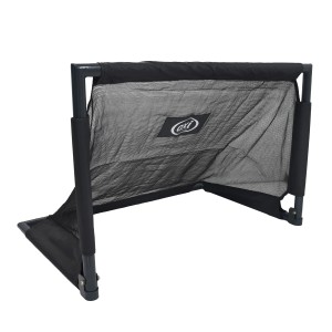 Axi Fußballtor Lionel, faltbar, 60x60x90 cm, mit schwarzem Netz und Stahlrahmen.