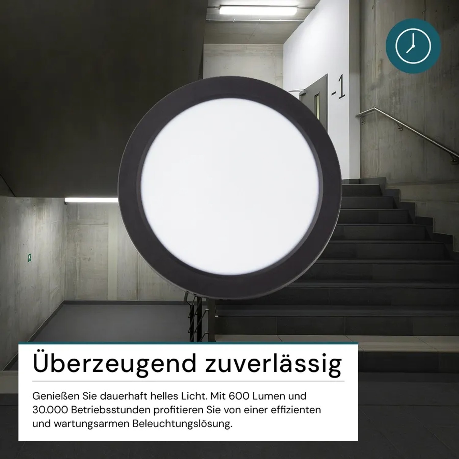 LUXULA LED Aufbauleuchte 6W IP44-Geschützt 600lm Lichtfarbe Einstellbar CCT Deckenleuchte Rund Ø109x28mm Badezimmerlampe Schwarz_6