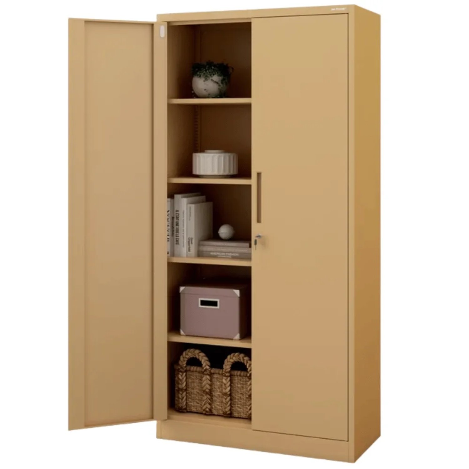JAN NOWAK Aktenschrank Abschließbar JAN mit Flügeltüren 195 x 90 x 40 cm Beige