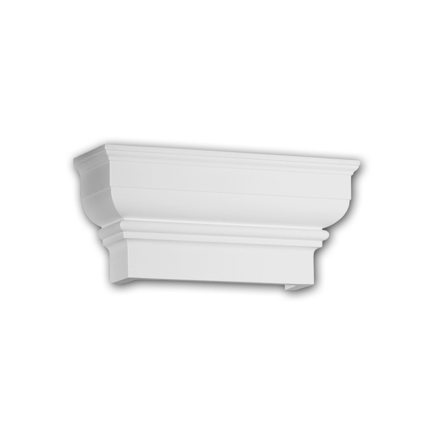 PROFHOME 421101 Pilaster Kapitell Fassaden Element Pilaster Außenstuck, 40,6 cm x 12,4 cm x 17,8 cm Weiß