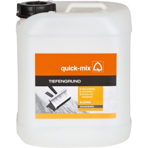 Quick-Mix Tiefengrund 5 kg im weißen Kanister. Grundierung für Putz, Beton und Mauerwerk.