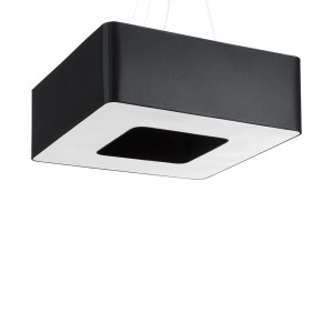 Schwarzer Sollux Lighting Kronleuchter Urano 60, quadratische Deckenlampe für Wohnzimmer & Schlafzimmer.