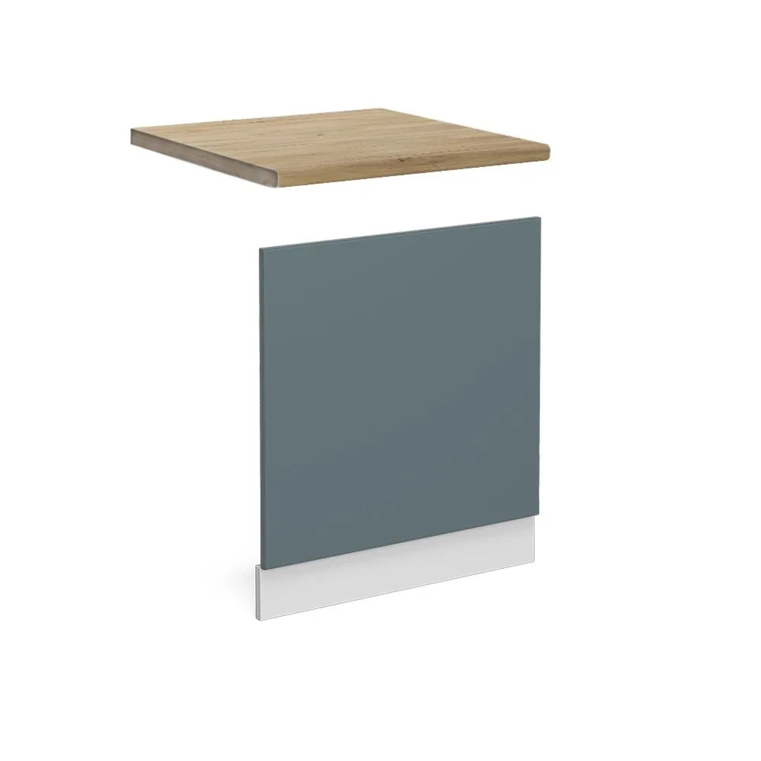 Vicco Frontblende R-Line Geschirrspüler Fronttür Blau-Grau Weiß 60 cm AP Eiche