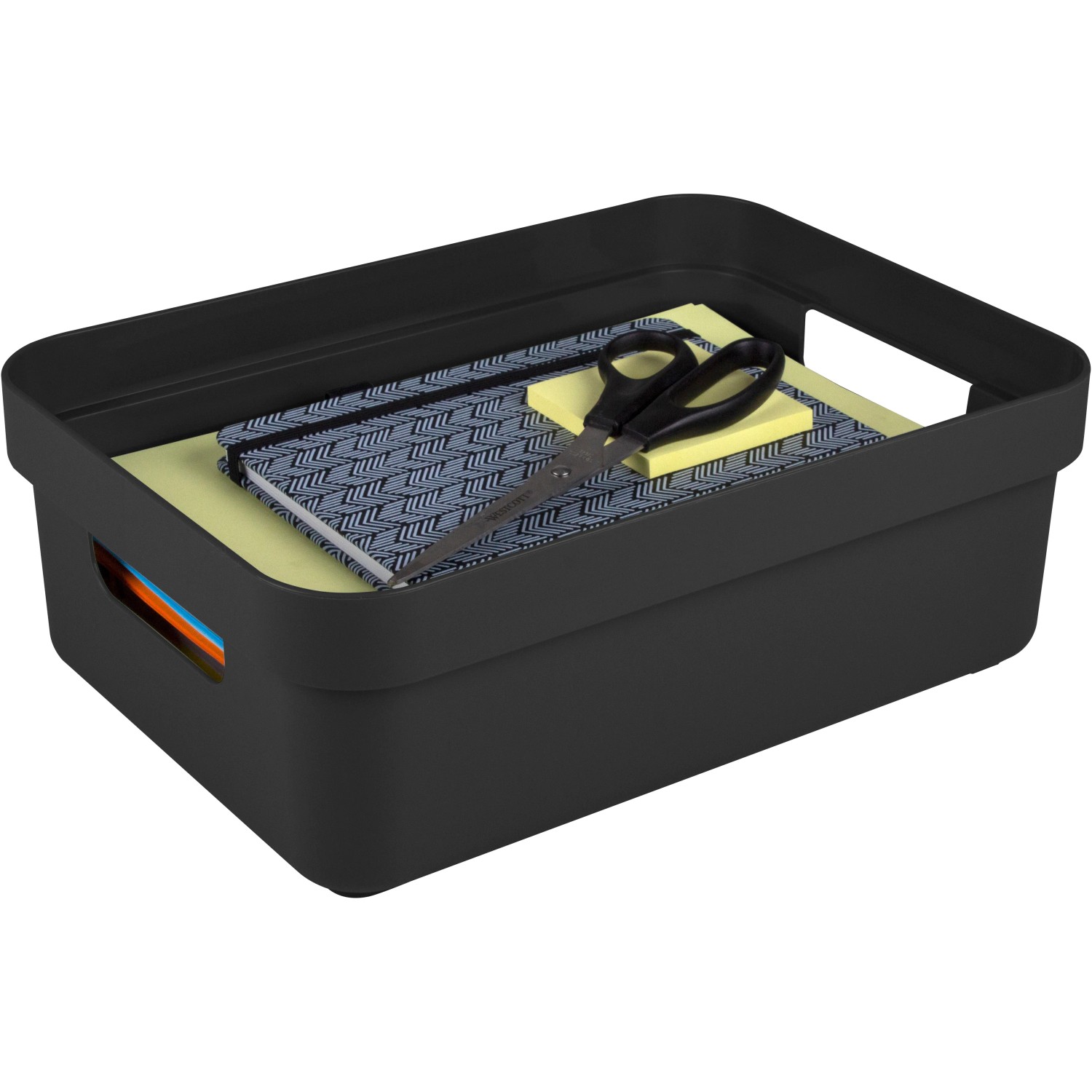 Adorama Aufbewahrungsbox Für Ordner – Kunststoff, Schwarz, 22,9 X 27,9 Cm, Mit 3 O-Ringen, Stabil, Stapelbar, Archivtauglich
