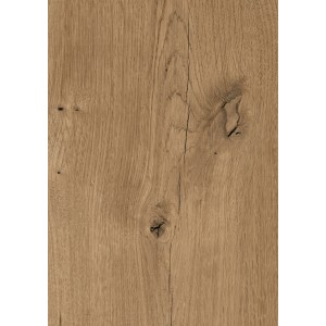Kaindl Laminat Eiche Ferrara, 8mm stark. Detailaufnahme der Holzstruktur mit Astlöchern.