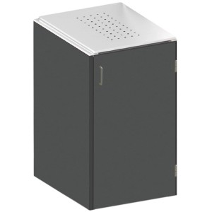 Mülltonnenbox Binto HPL Schiefer, 1er Box mit Edelstahl-Deckel.