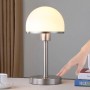 Moderne Lindby Tischlampe Jolie aus Metall mit halbrundem Schirm, ideal als Schlafzimmerleuchte.
