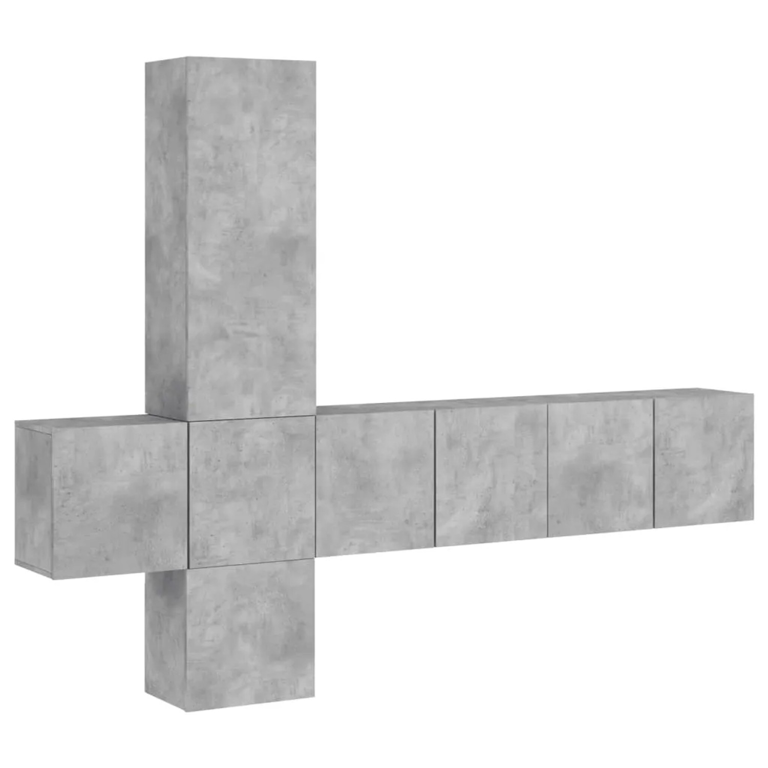 VidaXL 5-tlg. Wohnwand Betongrau Holzwerkstoff  Modell 1
