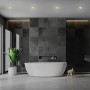 Badezimmer mit Brilo LED-Einbauleuchten (4er-Set) in Chrom matt, dimmbar, für stimmungsvolle Beleuchtung.