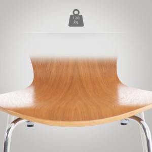 DELUKE 2er Set Besucherstuhl BERLIN Holz Eiche 45x49x85cm Konferenzstuhl Wartezimmerstuhl Bürostuhl