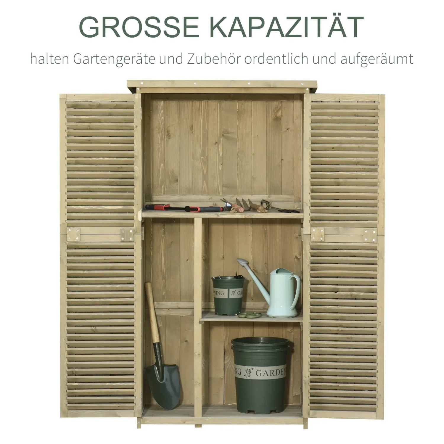 Outsunny Wetterfester Gartenschrank Asphaltdach 4 Fächer 87 x 46,5 x 160 cm kaufen bei OBI