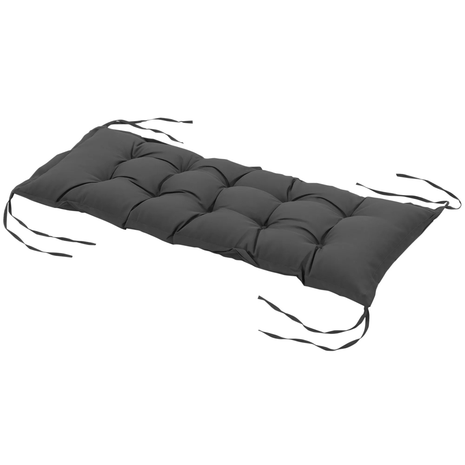 Outsunny Sitzkissen Polyester Schaumstoff 100L x 40B x 10H cm Dunkelgrau