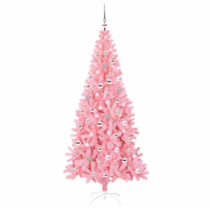 vidaXL Weihnachtsbaum mit 300 LEDs mit Ständer Rosa 240 cm PVC 3396449