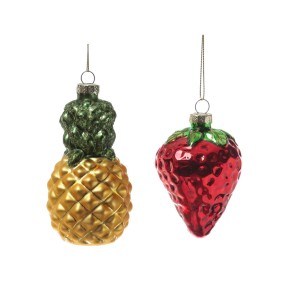 Marelida Weihnachtsbaumschmuck Ananas Erdbeere Glas Christbaumschmuck Obst Frucht