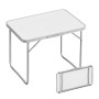 Relaxdays Campingtisch MDF Eisen Aluminium Weiß Klappbar Wasserabweisend 68,5 cm x 80 cm x 60 cm 3,2 kg