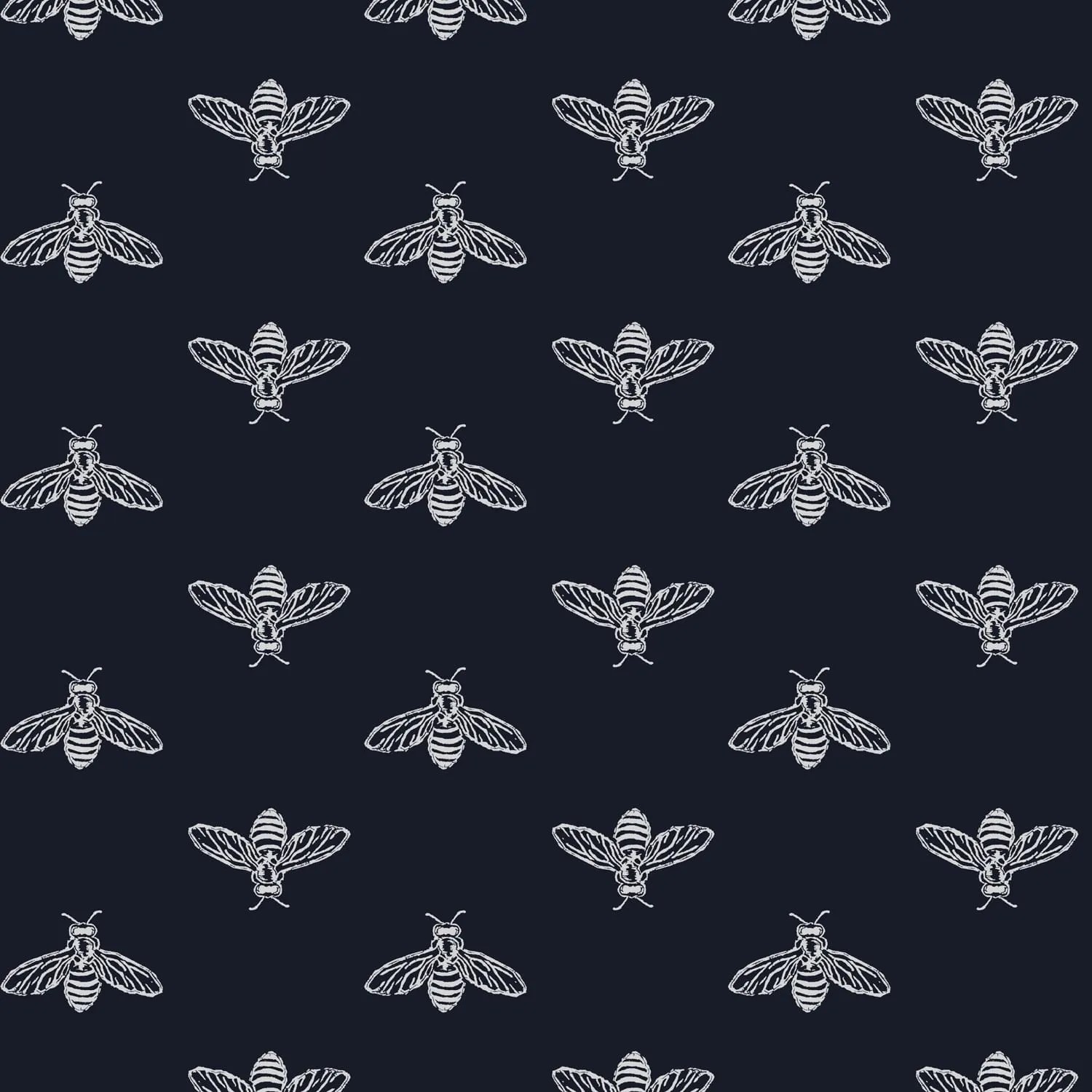 Joules Vliestapete Block Print Bee French Navy Blau FSC®