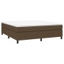 Dunkelbraunes vidaXL Boxspringbett 180x200 cm mit Matratze und Topper.