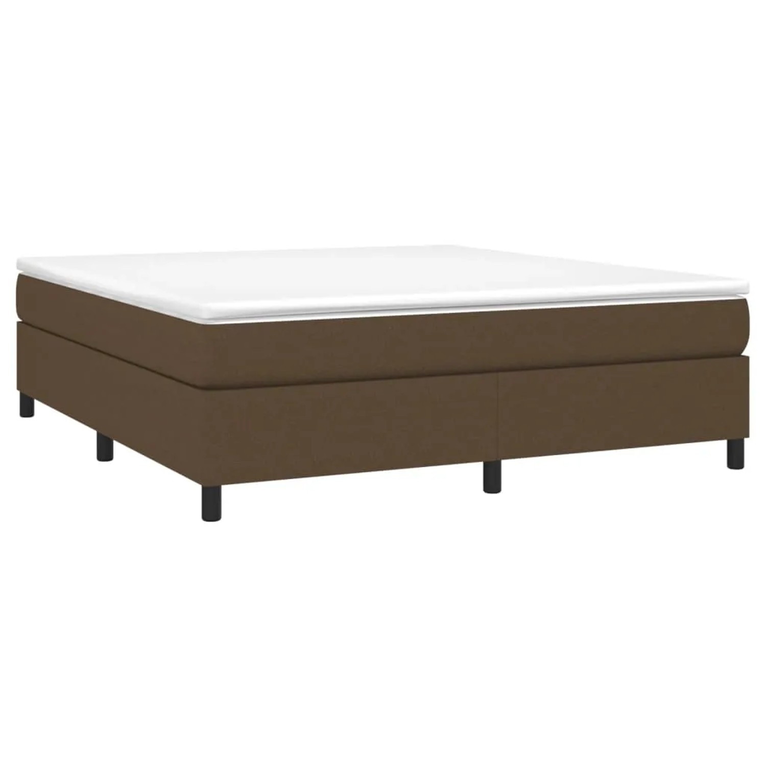 Dunkelbraunes vidaXL Boxspringbett 180x200 cm mit Matratze und Topper.