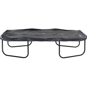 Schwarze EXIT Premium Trampolin Abdeckplane 244x427cm zum Schutz vor Witterung und Schmutz.