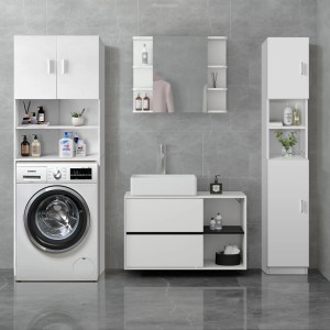 ML-Design Badezimmerschrank, weiß, 30x190x25 cm, Hochschrank für Bad mit Stauraum.