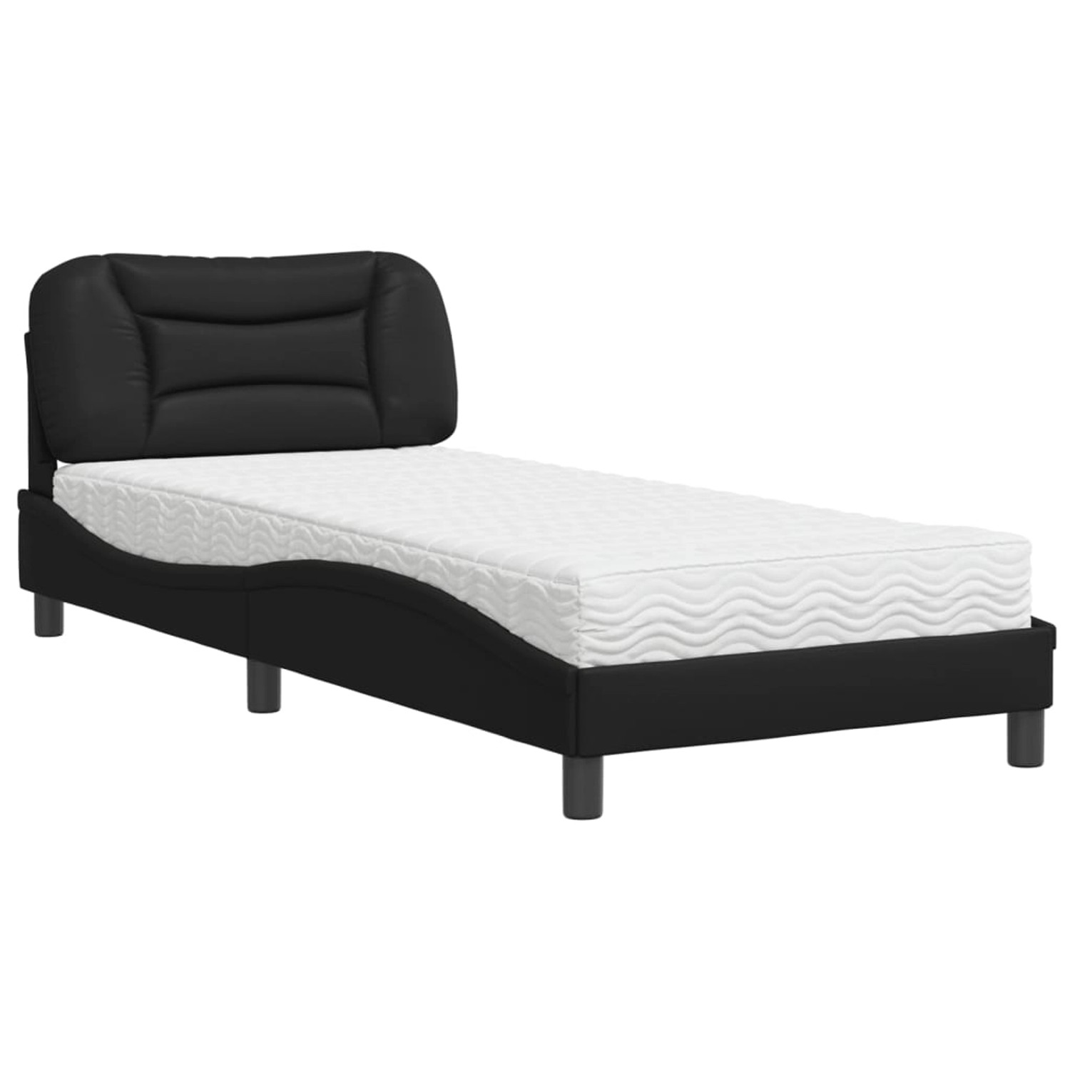 vidaXL Bett mit Matratze Schwarz 80x200 cm Kunstleder2008402 günstig online kaufen