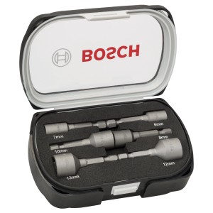 Bosch Steckschlüssel-Bit Set, 6-13 mm, 6-teilig im Koffer.