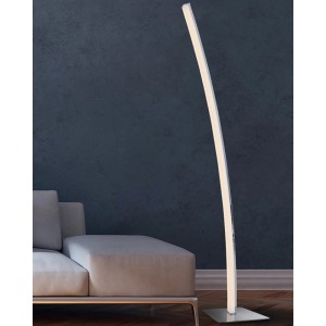 Moderne LED-Stehleuchte Dubai in Chromoptik. Design-Lampe mit Touch-Dimmer, 150cm hoch.