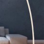 Moderne LED-Stehleuchte Dubai in Chromoptik. Design-Lampe mit Touch-Dimmer, 150cm hoch.